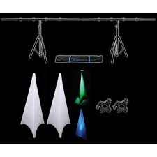 2 Rockville Tripod Pole Mount Stands Lighting Cross Bar White Scrim Cloth Cover Walmart Com