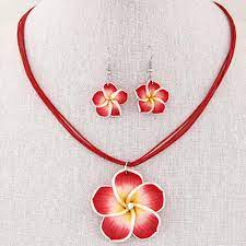 This fresh hawaiian lei is handsome, long lasting, durable and emulates the original maile! Buy Hawaii Plumeria Flowers Jewelry Sets Fimo Polymer Clay Earrings Necklace Pendant At Affordable Prices Free Shipping Real Reviews With Photos Joom