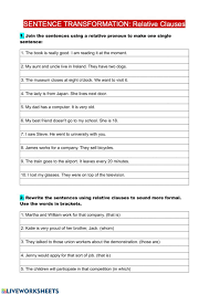For exercises, you can reveal the answers first (submit worksheet) and print the page to have the exercise and the. Relative Clauses Interactive And Downloadable Worksheet You Can Do The Exercises Online Or Download The Work Relative Clauses Learning English For Kids Clause