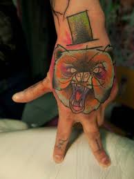 Grinning skeleton watercolor tattoo on calves for guys. Scratchy Watercolor Tattoo Selection By Sven Groenewald Ratta Tattooratta Tattoo