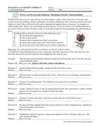 Direct And Indirect Characterization Worksheet Indirect Characterization Lesson Pl In 2020 Graphing Linear Equations Graphing Linear Inequalities Word Problem Practice
