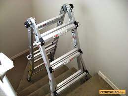 Falls from ladders account for numerous serious and fatal injuries each year. How To Use A Ladder On Stairs Safely Renovation Dojo