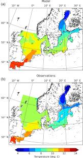 Mean Surface 0 10 M Temperature For The Baltic North Sea
