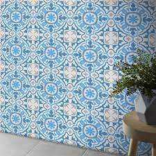 Install beautiful moroccan cement tiles for an alluring living area; Handmade Baha In Blue And Grey Tile Pack Of 12 Morocco On Sale Overstock 12729405