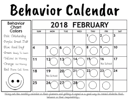 Behavior Calendar And Clip Chart