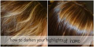 People with bleached blonde hair can darken their locks by gradually dying hair darker using a hair coloring product. How To Darken Your Highlights At Home At Home Highlights Dark Hair With Highlights Diy Hair Color