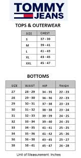 Tommy Jeans Size Guide Tommy Hilfiger Jeans Size Guide
