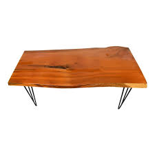 Bay area redwood's natural wood products are custom, unique pieces; Modern Natural Free Live Edge Slab Coffee Table With Hairpin Legs Chairish