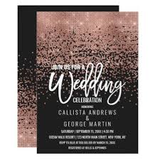 Black And Rose Gold Wedding Invitations Modern Black Rose Gold Glitter Confetti Wedding Invitation Zazzle Com Wedding Invitation Confetti Glitter Confetti Wedding Ombre Wedding Invitations