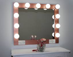 Rose Gold 32 X 28 Hollywood Style Lighted Vanity Makeup Etsy Mirror With Lights Makeup Vanity Makeup Mirror