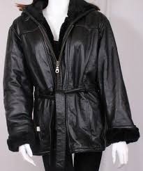 Pre Owned Women Black Wilsons Leather Jacket Faux Fur Lining Hood Heavy Size L Ebay Wilsons Leather Leather Jacket Wilsons Leather Jacket