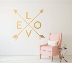 Gold Arrow Wall Decal Crossed Arrows Love Wall Decor Love Etsy Arrow Wall Decal Space Wall Decals Wall Decals