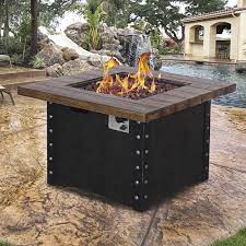 Perfectly design your fire feature to coexist with your outdoor decor. Backyard Creations Monroe Propane Gas Fire Pit Table At Menards