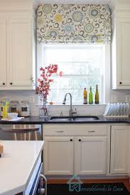 Blinds.com roman shades are the finishing touch for this flood victim's kitchen remodel. Diy Window Treatments Diy Curtains And Shades