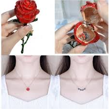 Buy fake flower heads in bulk wholesale for crafts silk sunflower daisy handmake artificial flower head wedding decoration diy wreath gift box scrapbooking craft home decor 80pcs 5.5cm (colorful): Fashion 4 Heart Clover Pendant Necklace And Rose Flower Jewelry Box For Valentine Birthday Gift Buy Today Get Up 70 Discount Inspirefind