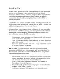 Beowulf John Gardner S Grendel Mock Trial Project Complete Unit Mocking Contemporary Novels Teaching