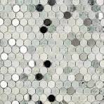 Ivy Hill Tile Mirage Penny Round Green 11.25 in. x 12.75 in. x 8 mm Marble  and Glass Wall Mosaic Tile EXT3RD104793