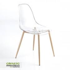 Tomasucci Set N 4 Sedie Kall A Seduta In Metacrilato Trasparente Sedie Finiture Rovere Interno