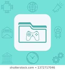 Game Folder Vector Icon Sign Symbol Address Archive Blue Business Button Computer Data Design Document Documents Portfolio Malevich Symbols