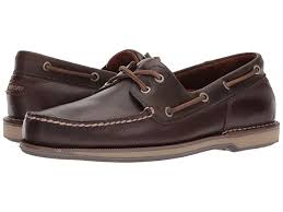 Rockport Ports Of Call Perth Beeswax Dark Brown Leather Men S Lace Up Casual Shoes Complete Your Casual Wardrobe With The Nautical I Leather Shoes Boat Shoes