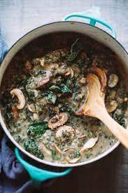 Creamy French Lentils With Mushrooms And Kale Via Http Thefirstmess Com Utm Content Buffer4bfbf Utm Medi Whole Food Recipes Healthy Recipes Lentil Recipes