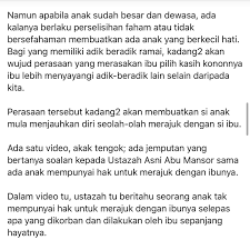 Bundh.aa! ia mencoba memperingatkan bundanya, tapi sudah terlambat. Amiza7 Jangan Berkecil Hati Dengan Ibu Jangan Merajuk Facebook