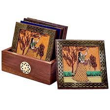 Home decor items includes the range of accessories for your abode in the fanciest way like wall decor, cushions, curtains, figurines, and many more. Buy Saarthi Traditional Gemstone Painting Tea Coffee Coaster Set Home Decor Handicrafts Home Decor Home Decorative Items In Living Room Bedroom Showpiece Utility Decor Online At Low Prices In