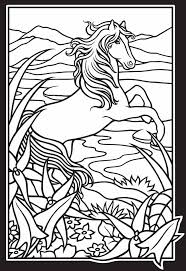 Dover Stained Glass Coloring Pages Wild Horses Stained Glass Coloring Book Horse Coloring Pages Horse Coloring Coloring Pages