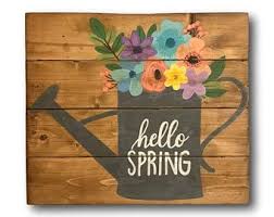 Hello Spring Sign Front Door Sign Welcome Sign Pallet Sign Spring Decor Entryway Decor Wood Sign Man Spring Wood Crafts Hello Spring Sign Spring Sign