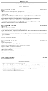 If you've been working for a few years and have a few solid positions to show, put your education after your medical laboratory technician experience. Medical Laboratory Resume Sample Mintresume