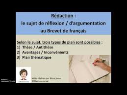 Maybe you would like to learn more about one of these? Sujet D Argumentation Au Brevet De Francais Youtube