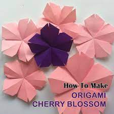 How To Make Origami Cherry Blossom Easy Origami Origami Tutorial For Beginners Origami Easy Origami Tutorial Easy Cherry Blossom Origami
