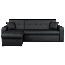 Canapé d'angle sur conforama.fr ! Roman Canape D Angle Reversible Convertible 3 Places Coffre De Rangement Simili Noir Contemporain L 235 X P 85 153 Cm Achat Vente Canape Sofa Divan Cdiscount
