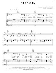 Manfreds notenpool hauptsächlich kirchenmusik aus dem 19. Cardigan Noten Taylor Swift Klavier Gesang Gitarre Rechte Hand Melodie