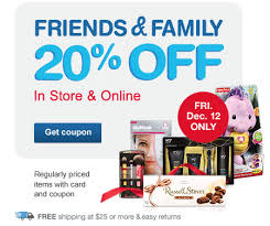 Friends Family 20 Off In Store Online 12 12 Only Free Shipping At 25 Get Coupon Walgreens Couponing Coupons 20 Off