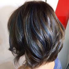 Brown hair with blue highlights doesn't have to involve dark base color and light strands only, although that's the most popular combination. Blue Hair Highlights Hair Streaks Short Hair Balayage