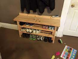 Find and save ideas about shoe racks on pinterest. Simple Shoe Rack And Bench 1 2x6 And 4 2x4 S Shoe Rack Bench Shoe Rack Homemade Shoe Rack