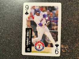 $50 visa gift card (plus $4.95 purchase fee) Buy Sammy Sosa Rangers 2005 Academy Sports Outdoors Playing Card Rare 9 Clubs Online In India 313059814917