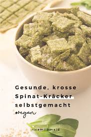 Krosse Vegane Spinat Kracker Rezept Ricemilkmaid Rezept Rezepte Spinat Lebensmittel Essen