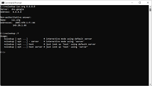 How to specify a DNS server in nslookup?