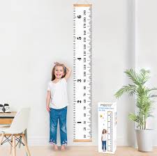 Mibote Baby Growth Chart Handing Ruler Wall Decor For Kids Canvas Removable Height Growth Chart 200cm X 20cm