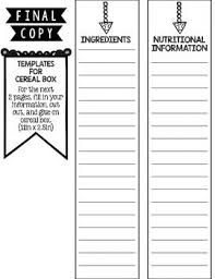 Cereal Box Book Report Cereal Box Book Report Book Report Book Report Templates