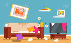 Download in under 30 seconds. The Mess In The Room Dirty Interior Of The Living Room Cleaning Royalty Free Cliparts Vectors And Stock Illustration Image 122745129