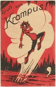 Vintage Krampus Card Zeichnungen Sankt Nikolaus Grusse