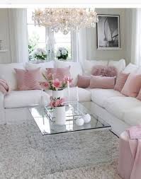 White Couch With Pink Accent Pillows Romantic Living Room Living Room Decor Cozy Living Room Decor Apartment