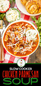 Slow Cooker Chicken Parmesan Soup I Wanted To Lick The Bowl This Was So Delicious Chicken Garlic O In 2020 Plain Chicken Recipe Parmesan Soup Slow Cooker Chicken