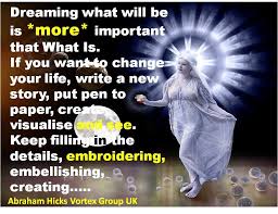 Dreaming What Will Be Is More Important That What Is If You Want To Change Your Life Write A New Abraham Hicks Quotes Law Of Attraction Abraham Hicks Videos