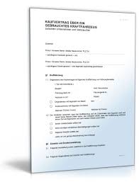 Kfz Kaufvertrag Gewerblicher Verkauf De Vertrag Download