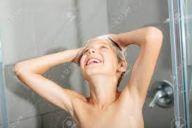 Happy Teen Boy Washing Head In Shower In The Bathroom Stock Photo, Picture  and Royalty Free Image. Image 86942576.