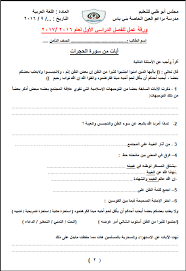 مدونة تعلم أوراق عمل الوحدة الاولى لغة عربية للصف الثامن الفصل الدراسي الاول 2017